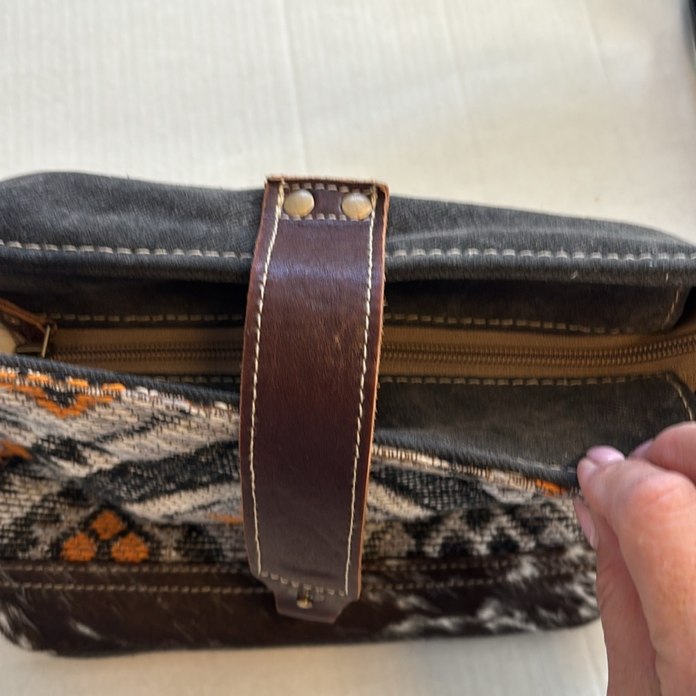 Myra Bag Brown And Orange Patterned Shoulder Bag - image 7